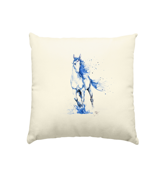 Blaues Einhorn - Kissen natur 40x40cm