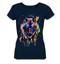 Lade das Bild in den Galerie-Viewer, Bunter schwarzer Wolf - Ladies Organic Basic Shirt
