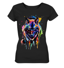 Lade das Bild in den Galerie-Viewer, Bunter schwarzer Wolf - Ladies Organic Basic Shirt
