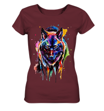Lade das Bild in den Galerie-Viewer, Bunter schwarzer Wolf - Ladies Organic Basic Shirt

