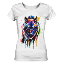 Lade das Bild in den Galerie-Viewer, Bunter schwarzer Wolf - Ladies Organic Basic Shirt
