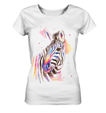 Lade das Bild in den Galerie-Viewer, Buntes Zebra - Ladies Organic Basic Shirt
