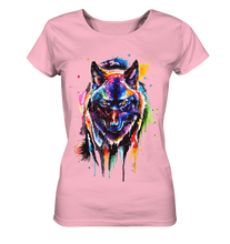 Lade das Bild in den Galerie-Viewer, Bunter schwarzer Wolf - Ladies Organic Basic Shirt
