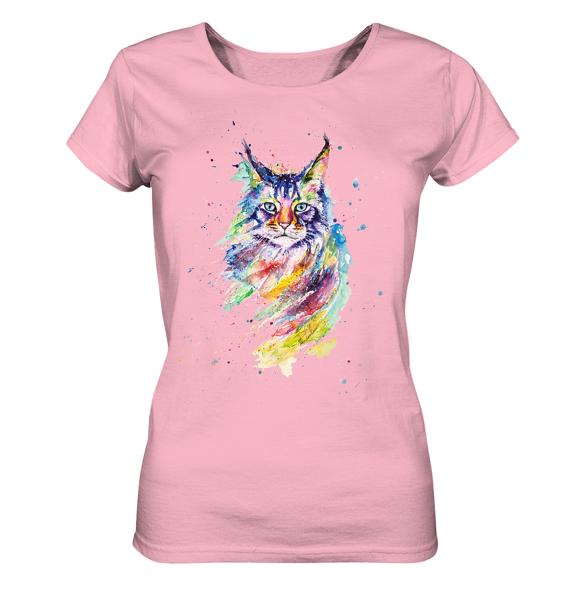 Bunte Katze - Ladies Organic Basic Shirt