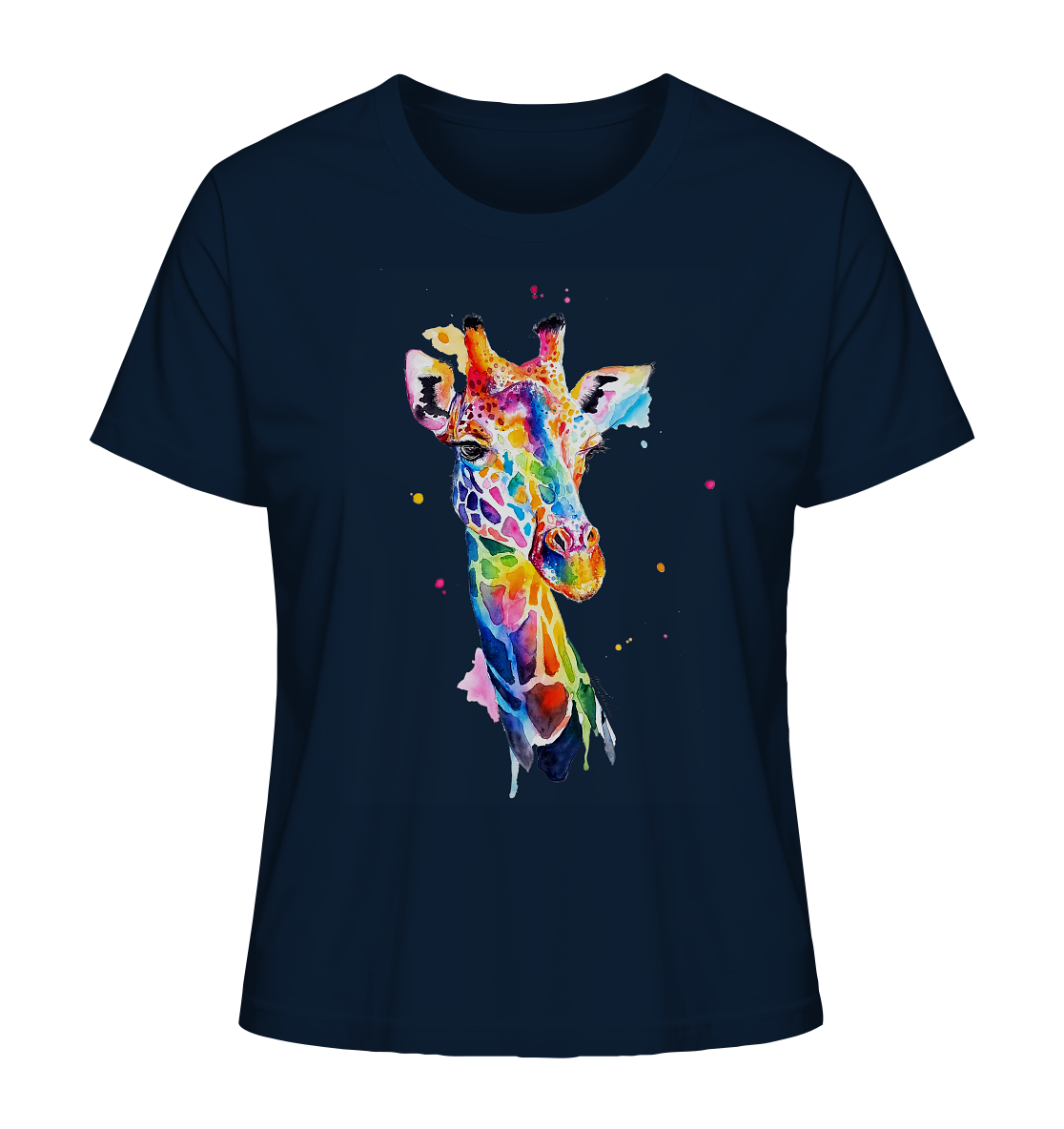 Motiv farbenfrohe Giraffe - Ladies Organic Shirt