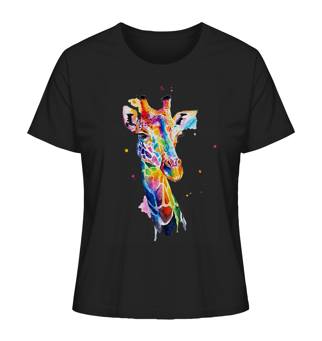 Motiv farbenfrohe Giraffe - Ladies Organic Shirt