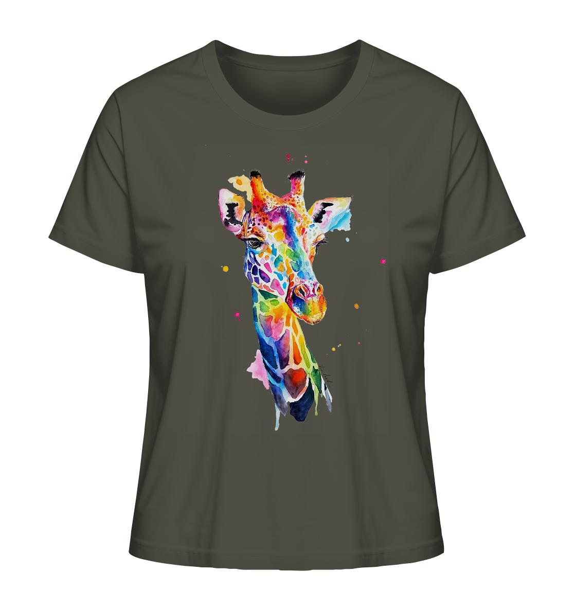 Motiv farbenfrohe Giraffe - Ladies Organic Shirt