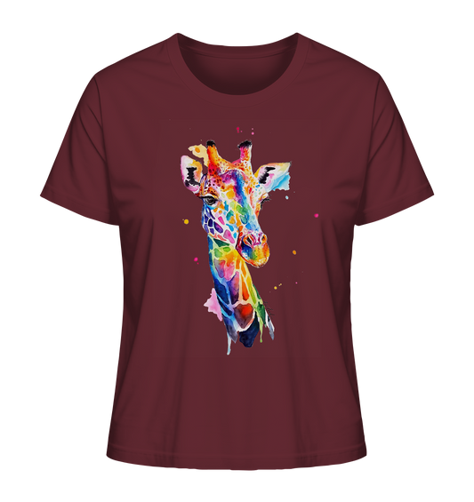 Motiv farbenfrohe Giraffe - Ladies Organic Shirt