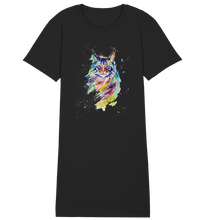Lade das Bild in den Galerie-Viewer, Bunte Katze - Ladies Organic Shirt Dress
