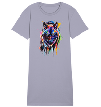 Lade das Bild in den Galerie-Viewer, Bunter schwarzer Wolf - Ladies Organic Shirt Dress
