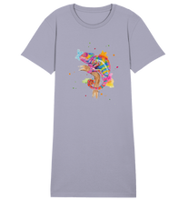 Lade das Bild in den Galerie-Viewer, Buntes Chamäleon  - Ladies Organic Shirt Dress
