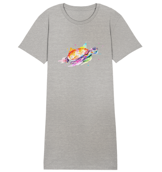 Bunte Meeresschildkröte - Ladies Organic Shirt Dress