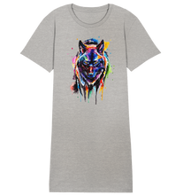 Lade das Bild in den Galerie-Viewer, Bunter schwarzer Wolf - Ladies Organic Shirt Dress
