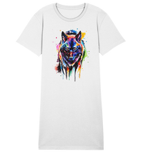 Lade das Bild in den Galerie-Viewer, Bunter schwarzer Wolf - Ladies Organic Shirt Dress
