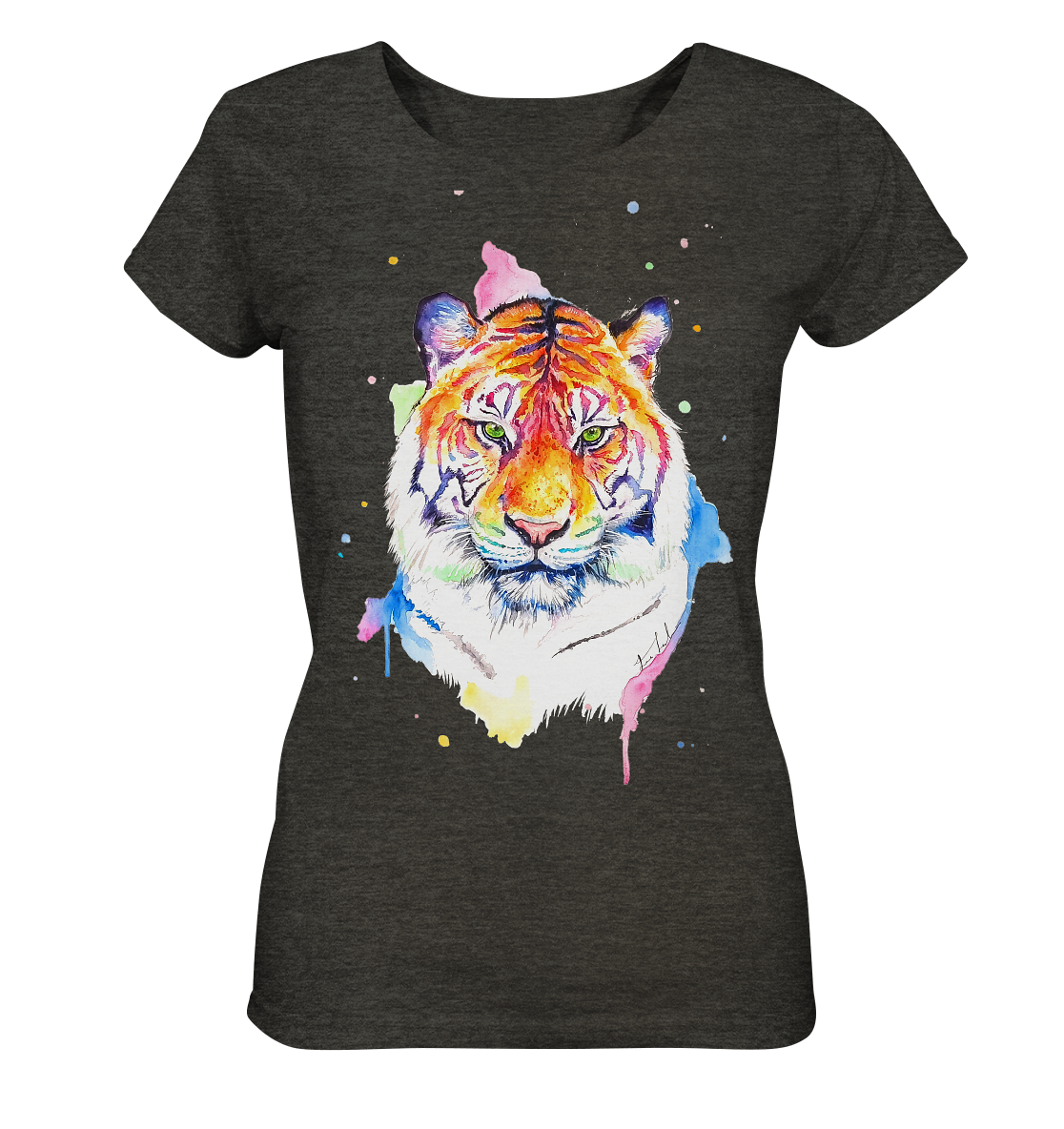Bunter Tiger - Ladies Organic Shirt (meliert)