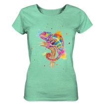 Lade das Bild in den Galerie-Viewer, Buntes Chamäleon  - Ladies Organic Shirt (meliert)
