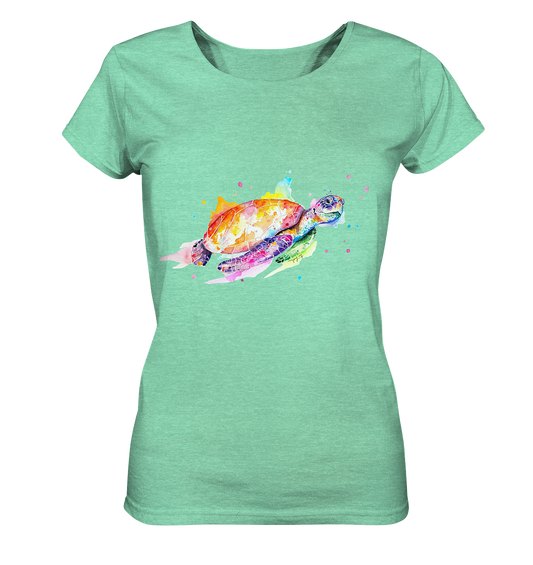 Bunte Meeresschildkröte - Ladies Organic Shirt (meliert)