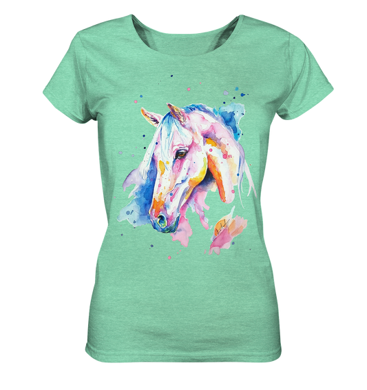 Buntes Pferd - Ladies Organic Shirt (meliert)