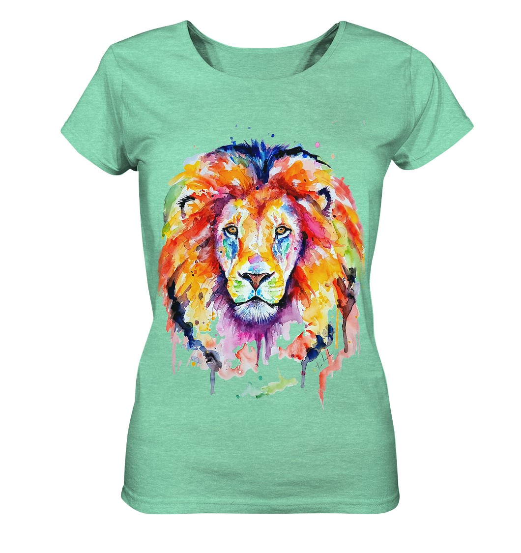 Bunter Löwe - Ladies Organic Shirt (meliert)
