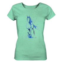 Lade das Bild in den Galerie-Viewer, Blaues Einhorn - Ladies Organic Shirt (meliert)
