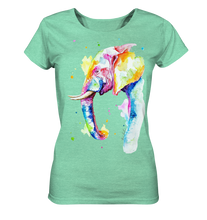 Lade das Bild in den Galerie-Viewer, Bunter Elefant - Ladies Organic Shirt (meliert)
