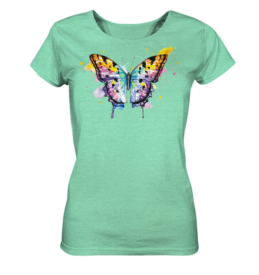 Bunter Schmetterling - Ladies Organic Shirt (meliert)