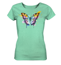 Lade das Bild in den Galerie-Viewer, Bunter Schmetterling - Ladies Organic Shirt (meliert)
