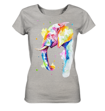Lade das Bild in den Galerie-Viewer, Bunter Elefant - Ladies Organic Shirt (meliert)
