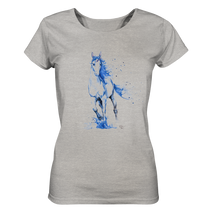 Lade das Bild in den Galerie-Viewer, Blaues Einhorn - Ladies Organic Shirt (meliert)
