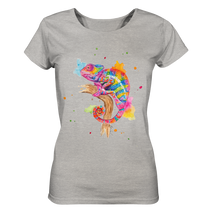 Lade das Bild in den Galerie-Viewer, Buntes Chamäleon  - Ladies Organic Shirt (meliert)
