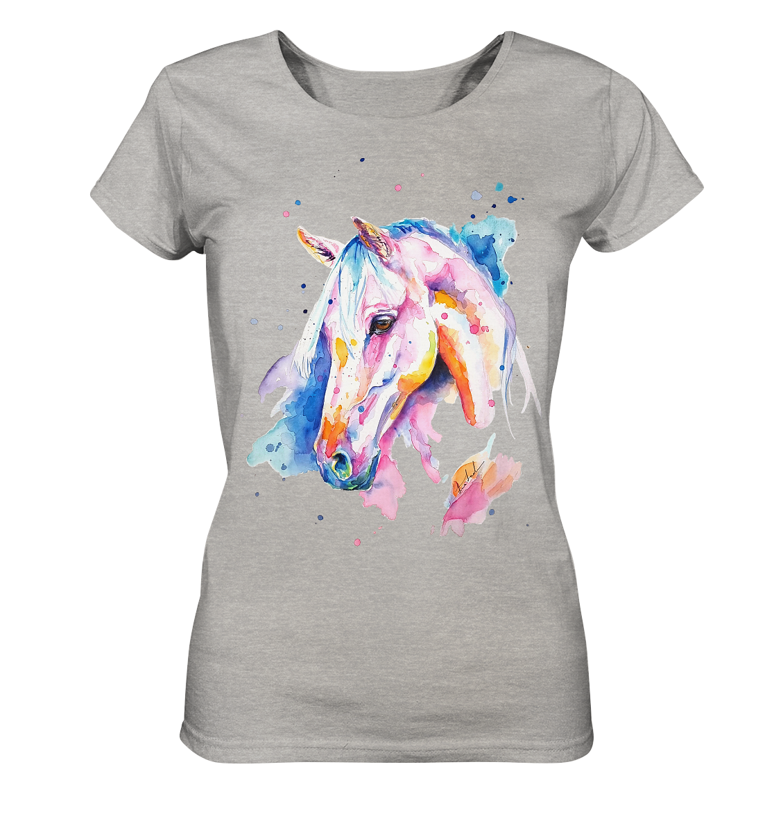 Buntes Pferd - Ladies Organic Shirt (meliert)