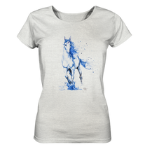 Lade das Bild in den Galerie-Viewer, Blaues Einhorn - Ladies Organic Shirt (meliert)
