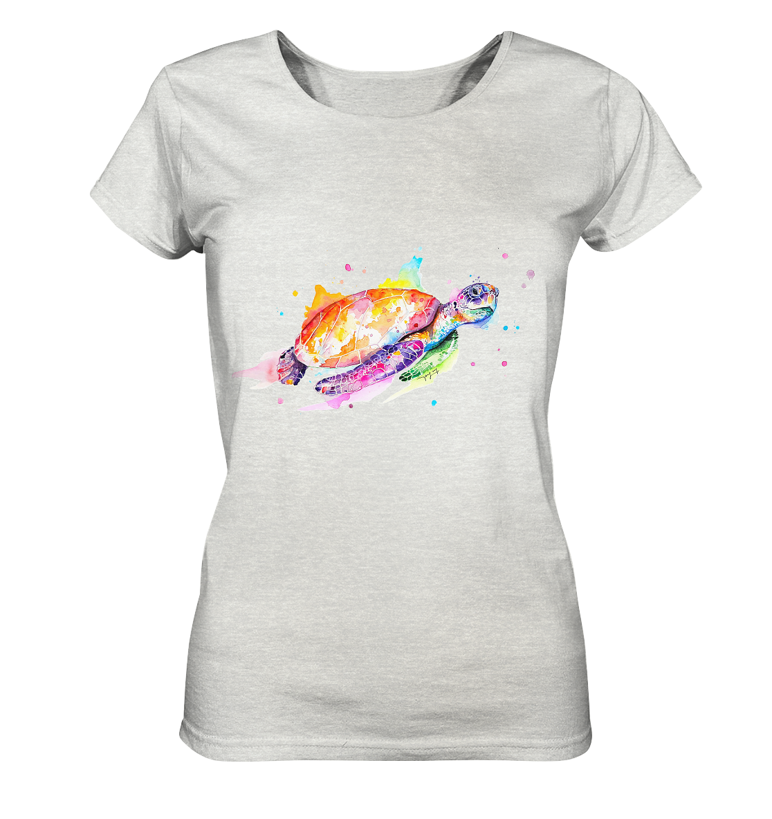 Bunte Meeresschildkröte - Ladies Organic Shirt (meliert)