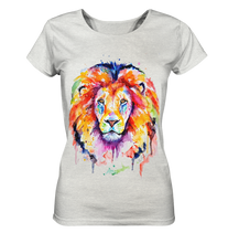 Lade das Bild in den Galerie-Viewer, Bunter Löwe - Ladies Organic Shirt (meliert)
