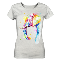 Lade das Bild in den Galerie-Viewer, Bunter Elefant - Ladies Organic Shirt (meliert)
