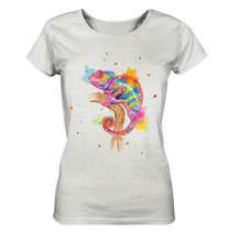 Lade das Bild in den Galerie-Viewer, Buntes Chamäleon  - Ladies Organic Shirt (meliert)

