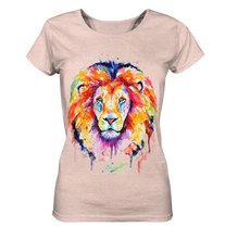 Lade das Bild in den Galerie-Viewer, Bunter Löwe - Ladies Organic Shirt (meliert)
