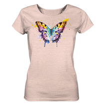 Lade das Bild in den Galerie-Viewer, Bunter Schmetterling - Ladies Organic Shirt (meliert)
