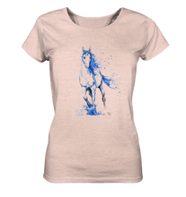 Lade das Bild in den Galerie-Viewer, Blaues Einhorn - Ladies Organic Shirt (meliert)
