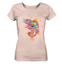 Lade das Bild in den Galerie-Viewer, Buntes Chamäleon  - Ladies Organic Shirt (meliert)
