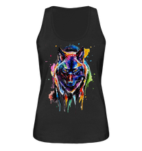Lade das Bild in den Galerie-Viewer, Bunter schwarzer Wolf - Ladies Organic Tank-Top
