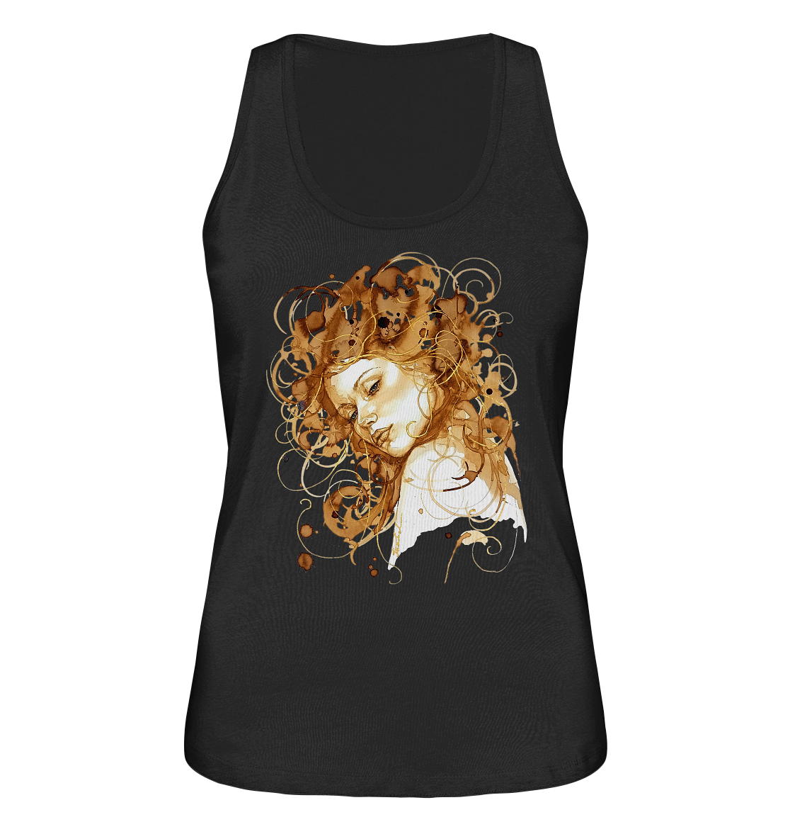 Kaffeemotiv Portrait mit goldenen Haaren - Ladies Organic Tank-Top