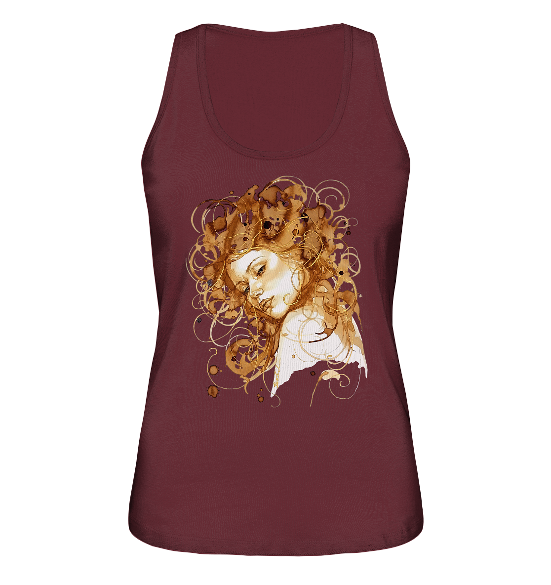 Kaffeemotiv Portrait mit goldenen Haaren - Ladies Organic Tank-Top