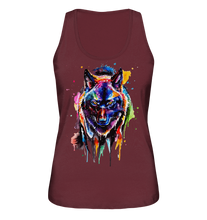 Lade das Bild in den Galerie-Viewer, Bunter schwarzer Wolf - Ladies Organic Tank-Top
