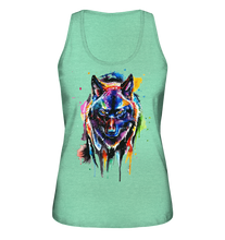 Lade das Bild in den Galerie-Viewer, Bunter schwarzer Wolf - Ladies Organic Tank-Top
