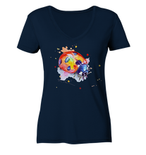 Lade das Bild in den Galerie-Viewer, Bunter Marienkäfer - Ladies Organic V-Neck Shirt
