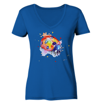 Lade das Bild in den Galerie-Viewer, Bunter Marienkäfer - Ladies Organic V-Neck Shirt
