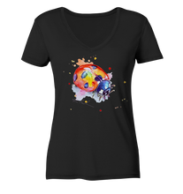 Lade das Bild in den Galerie-Viewer, Bunter Marienkäfer - Ladies Organic V-Neck Shirt
