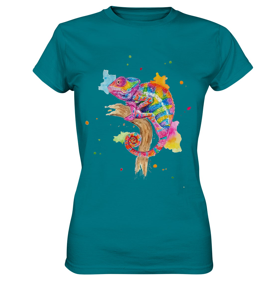 Buntes Chamäleon  - Ladies Premium Shirt