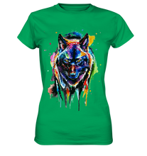 Lade das Bild in den Galerie-Viewer, Bunter schwarzer Wolf - Ladies Premium Shirt
